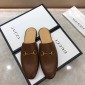 Replica Guccibrown Slipper with golden button MS07526