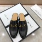 Replica Gucciblack Slipper with golden button MS07527