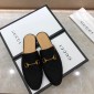 Replica Gucciblack Slipper with golden button MS07528