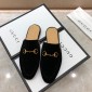 Replica Gucciblack Slipper with golden button MS07533