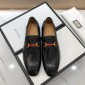 Replica Gucci Black Leather loafer with GG Web MS07534