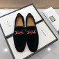 Replica Gucci Deep Black Perfect Quality Loafers With Golden Buckle MS07540