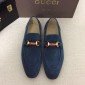 Replica Gucci Blue Suede leather Perfect Quality Loafers MS07544