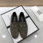 Replica Gucci Brown Perfect Quality Loafers With Silver Buckle MS07557