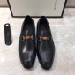 Replica Gucci Black Leather loafer With Golden Buckle MS07569