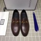 Replica Gucci Brown Perfect Quality Loafers With Golden Buckle MS07580