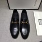 Replica Gucci Black Bright leather Perfect Quality Loafers With Golden Buckle MS07606