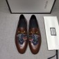 Replica Gucci Brown Bright leather Perfect Quality Loafers With Wolf MS07607