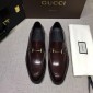 Replica Gucci Brown Bright leather Perfect Quality Loafers With Silver Buckle MS07615