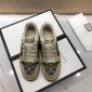 Replica Gucci Fashion Sneakers Beige suede and three piglet embroidery with brown rubber sole MS07630