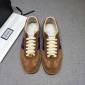 Replica Gucci Fashion Sneakers Ebony GG and brown suede with brown rubber soles MS07637