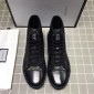 Replica Gucci High-top Fashion Sneakers Black and green grass print with black sole MS07679