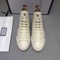 Replica Gucci High-top Fashion Sneakers White and striped snake print with white sole MS07684