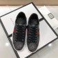 Replica Gucci Fashion Sneakers Black GG and tiger print with white sole MS07698