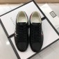 Replica Gucci Fashion Sneakers Black and Gucci vintage print with black sole MS07707