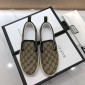 Replica Gucci Fashion Sneakers Beige GG and gold seal print with white sole MS07717