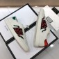 Replica Gucci Fashion Sneakers White and embroidered gold snake embroidery with white sole MS07737