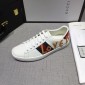 Replica Gucci Fashion Sneakers White and gold loved embroidery with white sole MS07766