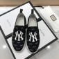 Replica Gucci Fashion Sneakers Black and White NY Embroidered Gucci Print with White Sole MS07780