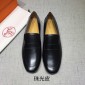 Replica Hermes Black Leather Perfect Quality Loafers MS07799