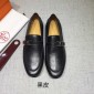 Replica Hermes Black leather Perfect Quality Loafers MS07805