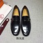 Replica Hermes Black Bringht leather Perfect Quality Loafers MS07806