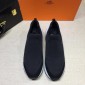 Replica Hermes Fashion Sneakers Dark blue and  White heel MS07813