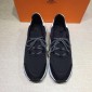 Replica Hermes Fashion Sneakers Black and White heel MS07816