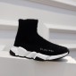 Replica Balenciaga Speed Trainers Black fur and white rubber sole  Sneaker MS09070