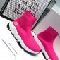 Replica Balenciaga Speed Trainers Pink and white BB print and white rubber sole Sneaker MS09077