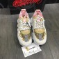 Replica Versace Sneakers White and gold hibiscus print with white rubber sole MS09318