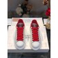 Replica Alexander McQueen Fahion Sneakers White and red snake heel with burgundy tongue MS100011