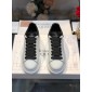 Replica Alexander McQueen Fahion Sneakers White and black snake heel with black tongue  MS100012