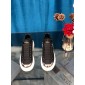 Replica Alexander McQueen Fahion Sneakers Black and silver metal toe MS100036