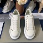 Replica Alexander McQueen Fahion Sneaker White and gold hammered heel MS100104