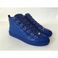 Replica High Quality Balenciaga Arena High Top Creased Leather Sneakers In Blue Color