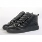 Replica High Quality Balenciaga Arena Creased Leather Sneakers Black