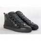 Replica High Quality Balenciaga Arena Creased Leather Sneakers Black