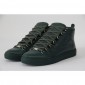 Replica High Quality Dark Green  Now  2016 New Balenciaga Arena High Top Creased Leather Sneakers