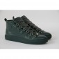 Replica High Quality Dark Green  Now  2016 New Balenciaga Arena High Top Creased Leather Sneakers