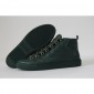 Replica High Quality Dark Green  Now  2016 New Balenciaga Arena High Top Creased Leather Sneakers