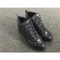 Replica Balenciaga Arena Dark Blue High Top Crease Leather Sneaker