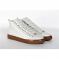 Replica Balenciaga White Grained Lambskin Gum Sole Arena High-Top Sneakers