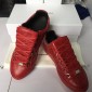 Replica High Quality Black Insole  New Balenciaga Arena Red Low Top Creased Leather Sneakers