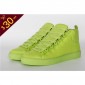 Replica High Quality Balenciaga Arena Neon Yellow High Top Creased Leather Sneakers