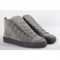 Replica Balenciaga Arena Grey Suede High-Top Calfskin Velvet Aspect Sneaker