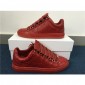 Replica High Quality Red Insole  2016 New Balenciaga Arena Red Low Top Creased Leather Sneakers