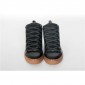 Replica High Quality Balenciaga Arena Black Creased Leather Brown Sole Sneakers