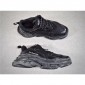 Replica High Quality Balenciaga Triple S Sneaker Black shoe body/Transparent sole/Black mesh cloth 8DF2A627F179