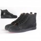 Replica High Quality Christian Louboutin Rantus Orlato Glitter Flat Mens High Top Black Sneaker